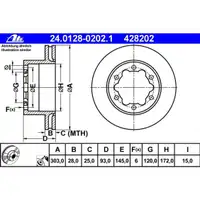 ATE 24.0128-0202.1 Bremsscheiben 2 Stück VW