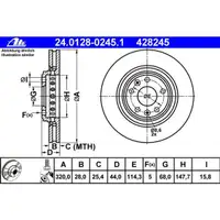 ATE 24.0128-0245.1 Bremsscheiben 2 Stück RENAULT