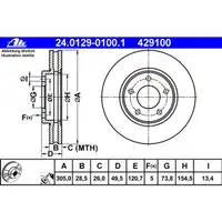 ATE 24.0129-0100.1 Bremsscheiben 2 Stück JAGUAR