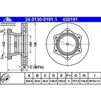 ATE 24.0130-0191.1 Bremsscheiben 2 Stück MERCEDES-BENZ