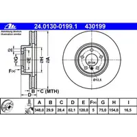 ATE 24.0130-0199.1 Bremsscheiben 2 Stück BMW