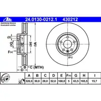 ATE 24.0130-0212.1 Bremsscheiben 2 Stück VOLVO