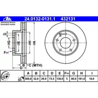 ATE 24.0132-0131.1 Bremsscheiben 2 Stück FIAT
