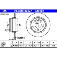 ATE 24.0310-0202.1 Power Disc Bremsscheiben 2 Stück BMW