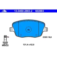 ATE Bremsenset Bremsscheiben 288 mm belüftet Bremsbeläge vorn Polo 4 9N