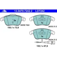 ATE Bremsenset Bremsscheiben Ø312 belüftet Bremsbeläge vorn Audi Seat VW