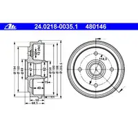 ATE 24.0218-0035.1 Bremstrommeln 2 Stück CHEVROLET