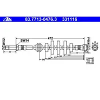 ATE 83.7713-0476.3 Bremsschlauch