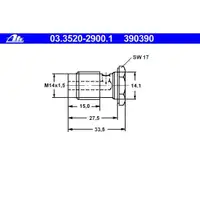 ATE 03.3520-2900.1 HOHLSCHRAUBE