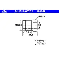 ATE 24.3516-0070.1 Ueberwurfschraube