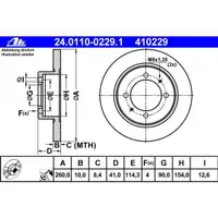 ATE 24.0110-0229.1 Bremsscheiben 2 Stück VOLVO