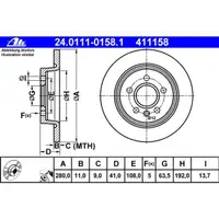 ATE 24.0111-0158.1 Bremsscheiben 2 Stück VOLVO