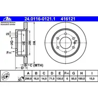 ATE 24.0116-0121.1 Bremsscheiben 2 Stück MERCEDES-BENZ
