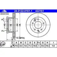 ATE 24.0122-0161.1 Bremsscheiben 2 Stück MERCEDES-BENZ