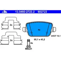 ATE Bremsenset Scheiben Ø302 voll Beläge hinten Ford Focus Galaxy S-Max Mondeo