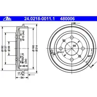 ATE 24.0218-0011.1 Bremstrommeln 2 Stück FIAT
