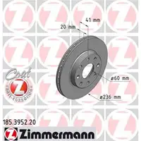 ZIMMERMANN 185.3952.20 Bremsscheiben 2 Stück CHEVROLET