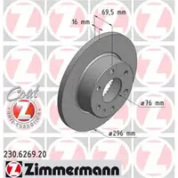 ZIMMERMANN 230.6269.20 Bremsscheiben 2 Stück IVECO