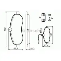 Bremsbelagsatz Scheibenbremse Bosch 0 986 494 163 für Alfa Romeo für Citroën