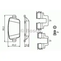 Bremsbelagsatz Scheibenbremse Bosch 0 986 494 214 für Ford für Rover für Volvo