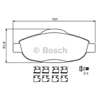 BOSCH 0 986 494 261 Bremsbelagsatz, Scheibenbremse