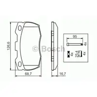 Bremsbelagsatz Scheibenbremse Bosch 0 986 494 291 für Rover für Land Rover