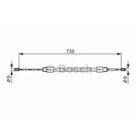 Seilzug Feststellbremse Bosch 1 987 477 691 für Mercedes Benz für Mercedes Benz