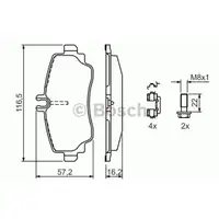 BOSCH 0 986 424 469 Bremsbelagsatz, Scheibenbremse