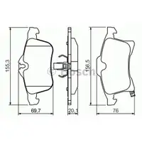 BOSCH 0 986 424 707 Bremsbelagsatz, Scheibenbremse