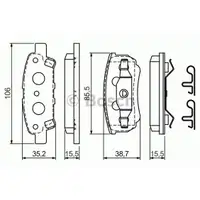 BOSCH 0 986 424 814 Bremsbelagsatz, Scheibenbremse