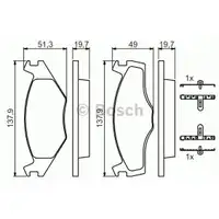BOSCH 0 986 468 873 Bremsbelagsatz, Scheibenbremse