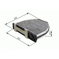 Filter Innenraumluft Bosch 1 987 432 001 für Chrysler für Fiat für Mercedes Benz