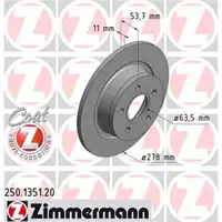 ZIMMERMANN 250.1351.20 Bremsscheiben 2 Stück FORD