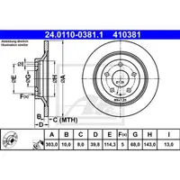 ATE 24.0110-0381.1 Bremsscheiben 2 Stück MAZDA