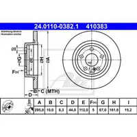 ATE 24.0110-0382.1 Bremsscheiben 2 Stück MERCEDES-BENZ