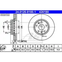 ATE 24.0126-0180.1 Bremsscheiben 2 Stück