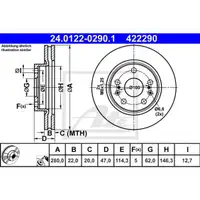 ATE 24.0122-0290.1 Bremsscheiben 2 Stück für SUZUKI