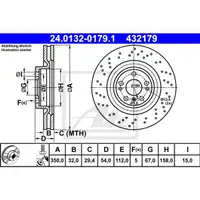 ATE 24.0132-0179.1 Bremsscheiben 2 Stück MERCEDES-BENZ