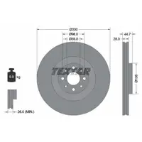 TEXTAR 92272403 Bremsscheiben 2 Stück vorne für LANCIA