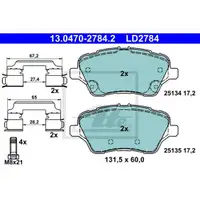 ATE Brmsenset Scheiben Ø278 belüftet Beläge Ceramic vorn Ford Fiesta VI B-Max