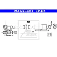 ATE 24.5176-0400.3 Bremsschlauch
