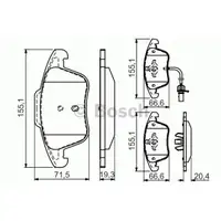 BOSCH 0 986 494 538 Bremsbelagsatz, Scheibenbremse