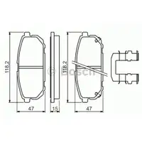 Bremsbelagsatz Scheibenbremse Bosch 0 986 494 590 für Hyundai für Kia