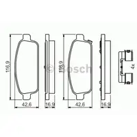 Bremsbelagsatz Scheibenbremse Bosch 0 986 494 666 für Opel für Saab für Vauxhall