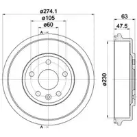 TEXTAR 94039600 Bremstrommeln 2 Stück hinten CHEVROLET