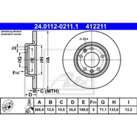 ATE 24.0112-0211.1 Bremsscheiben 2 Stück hinten PEUGEOT