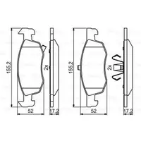 Bremsbelagsatz Scheibenbremse Bosch 0 986 494 824 für Opel für Saab für Vauxhall