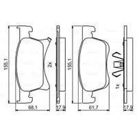 Bremsbelagsatz Scheibenbremse Bosch 0 986 494 823 für Opel für Saab für Vauxhall