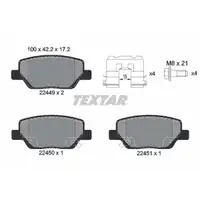 Bremsbelagsatz Scheibenbremse Textar 2244901 Q+ für Fiat Hinterachse