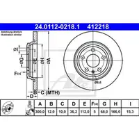 ATE 24.0112-0218.1 Bremsscheiben 2 Stück hinten für AUDI